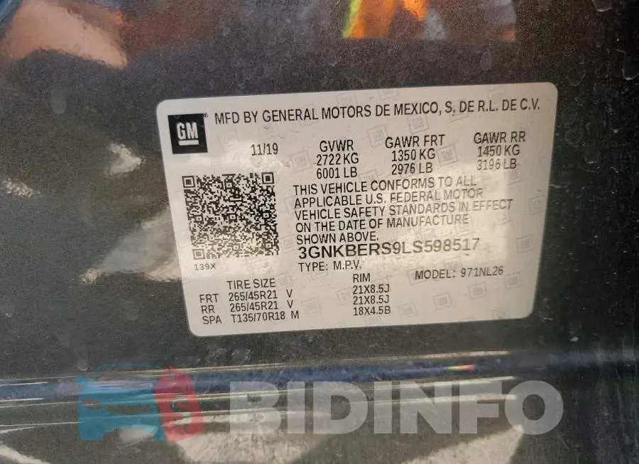 3GNKBERS9LS598517 Photo# 13