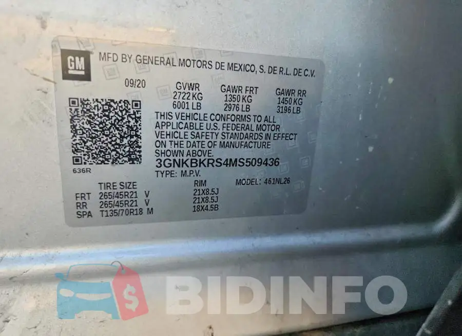 3GNKBKRS4MS509436 Photo# 14