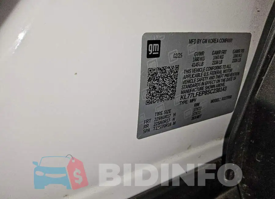 KL77LFEP8SC238143 Photo# 13