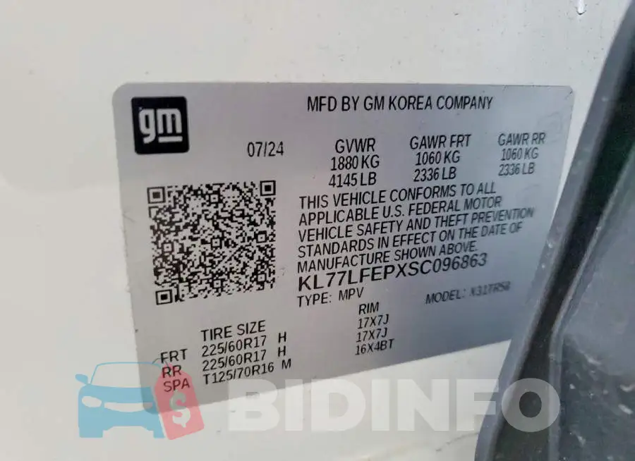 KL77LFEPXSC096863 Photo# 13