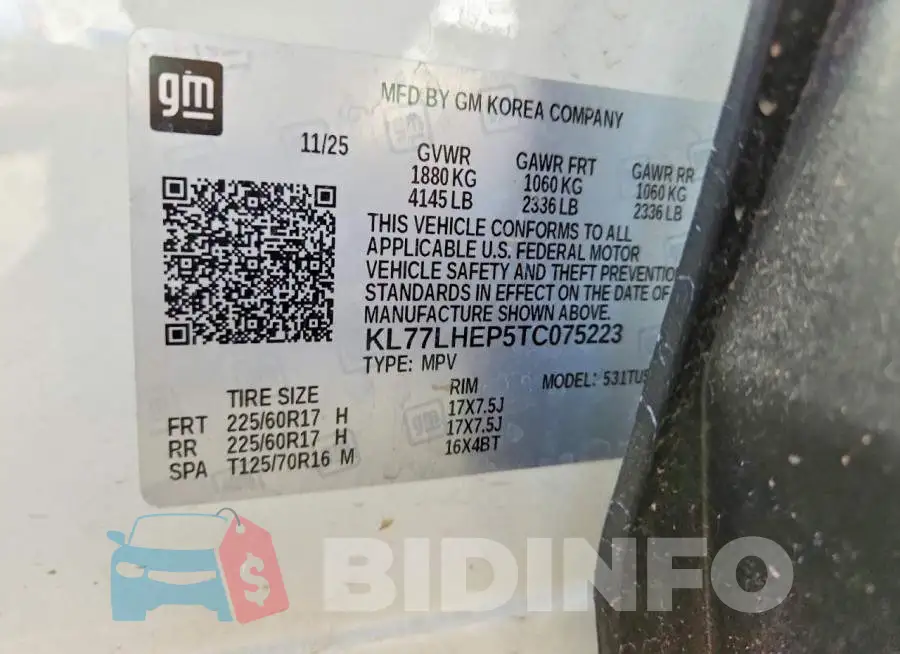 KL77LHEP5TC075223 Photo# 14