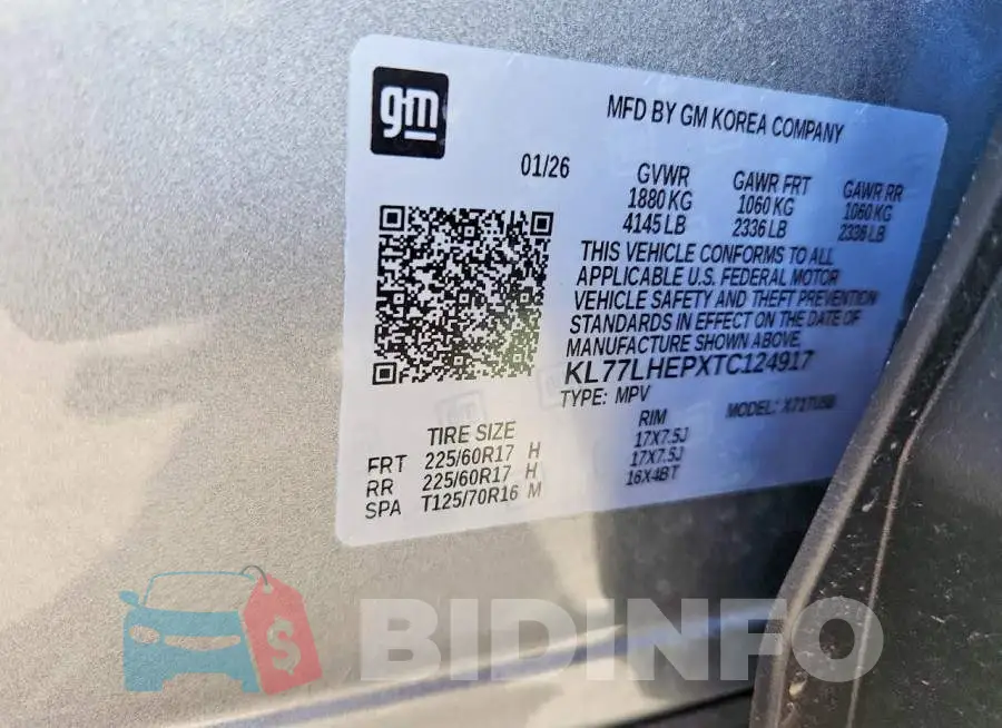 KL77LHEPXTC124917 Photo# 13