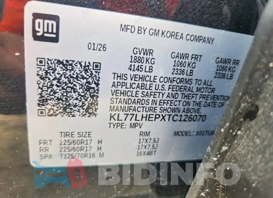 KL77LHEPXTC126070 Photo# 14