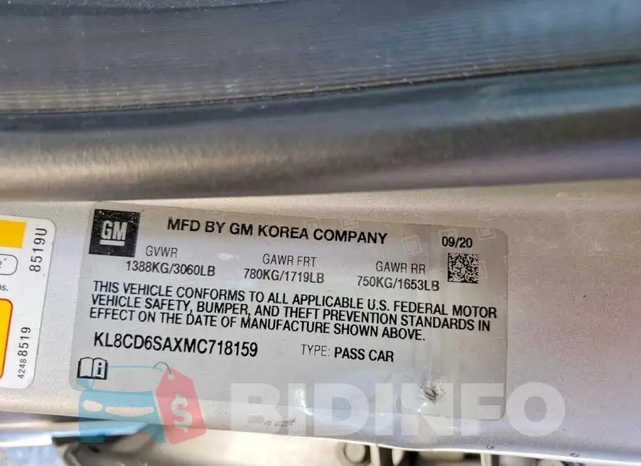 KL8CD6SAXMC718159 Photo# 12