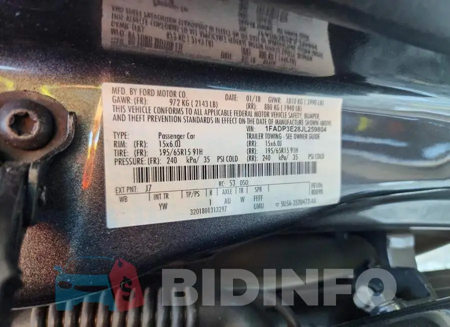 1FADP3E28JL259804 Photo# 12