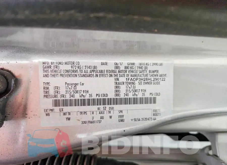 1FADP3H28HL290122 Photo# 12