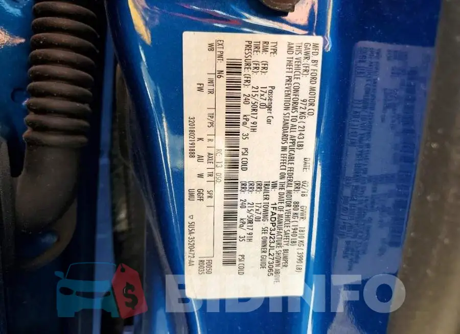 1FADP3J23JL273065 Photo# 12