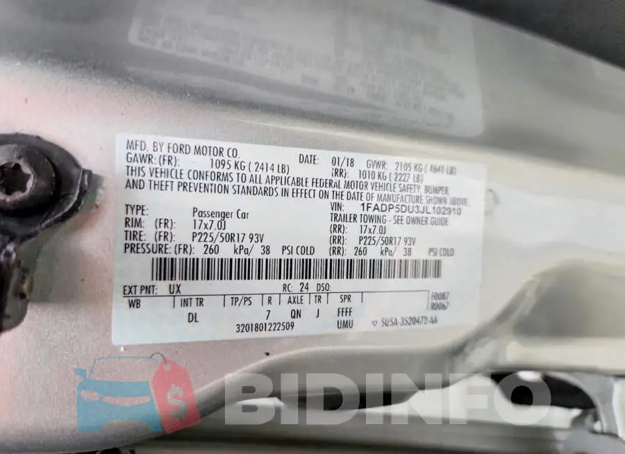 1FADP5DU3JL102910 Photo# 13