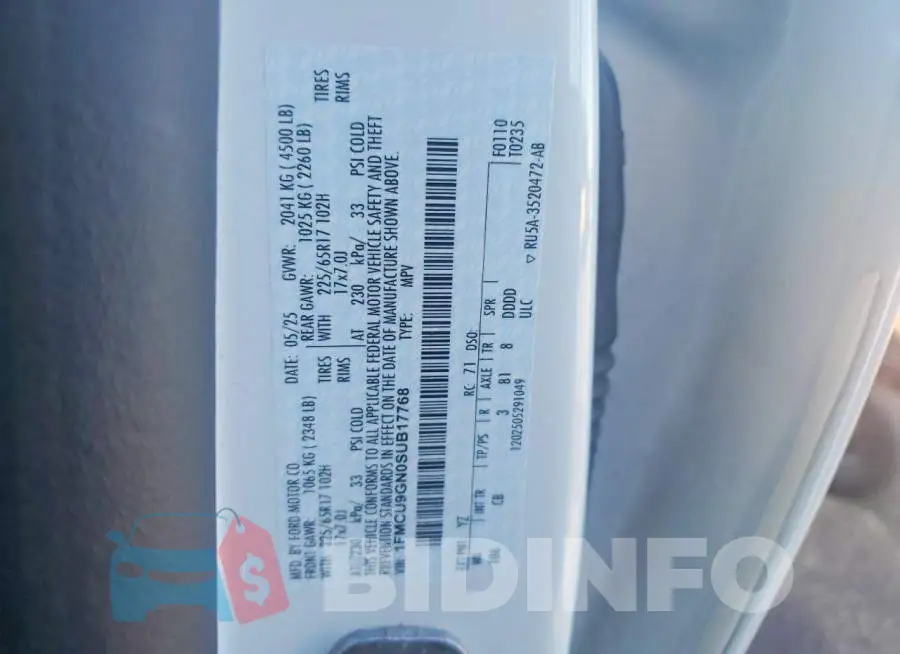 1FMCU9GN0SUB17768 Photo# 14