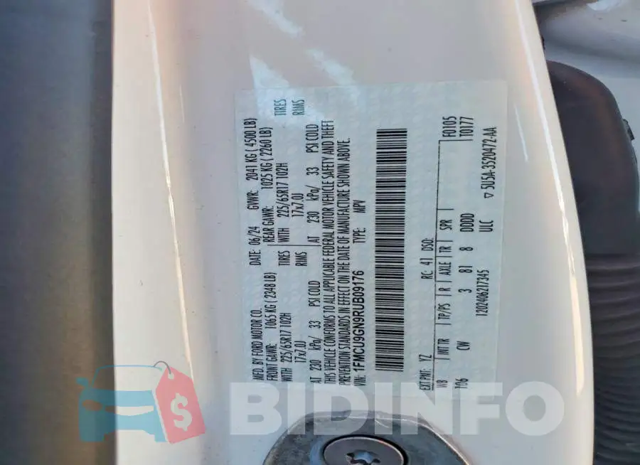 1FMCU9GN9RUB09176 Photo# 13