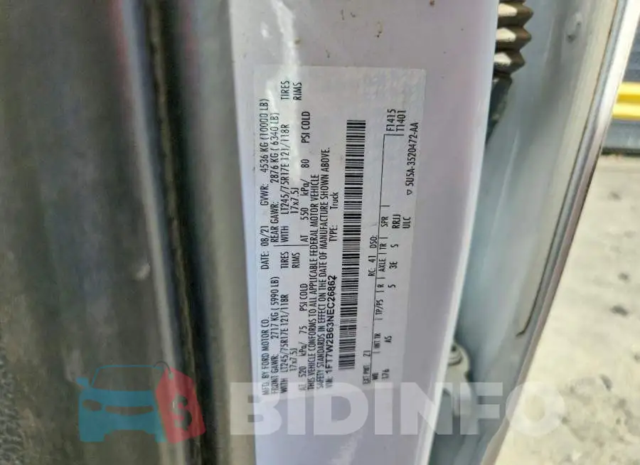 1FT7W2B63NEC26862 Photo# 12
