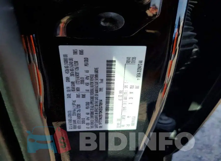 1FT7W2BT0KEG70914 Photo# 13