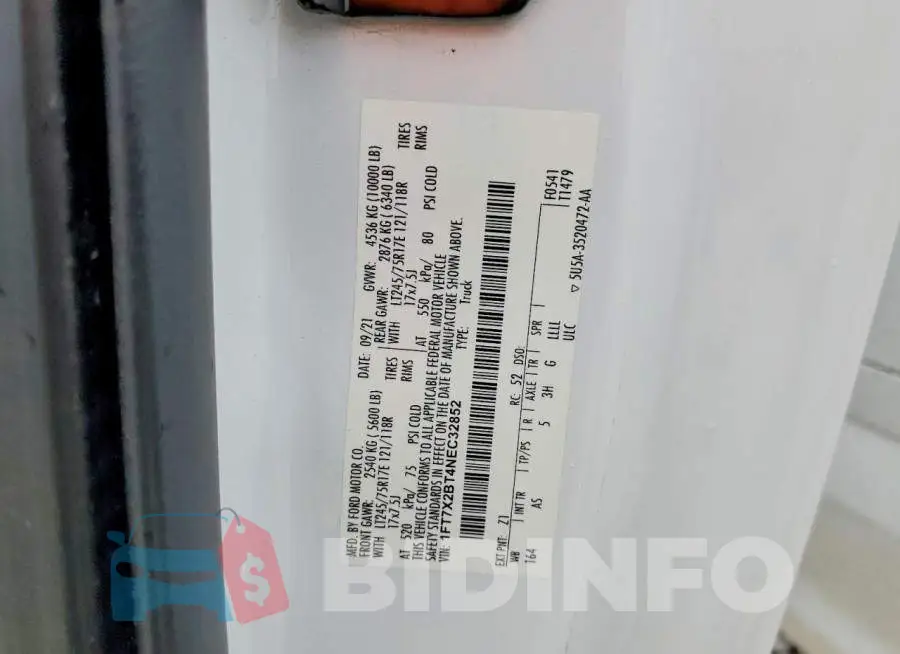 1FT7X2BT4NEC32852 Photo# 13