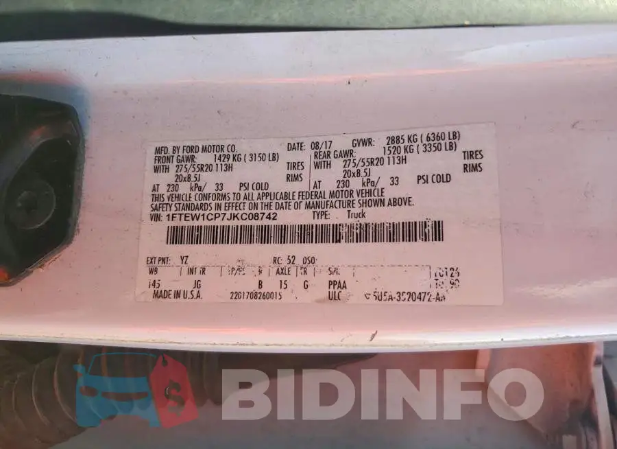 1FTEW1CP7JKC08742 Photo# 12