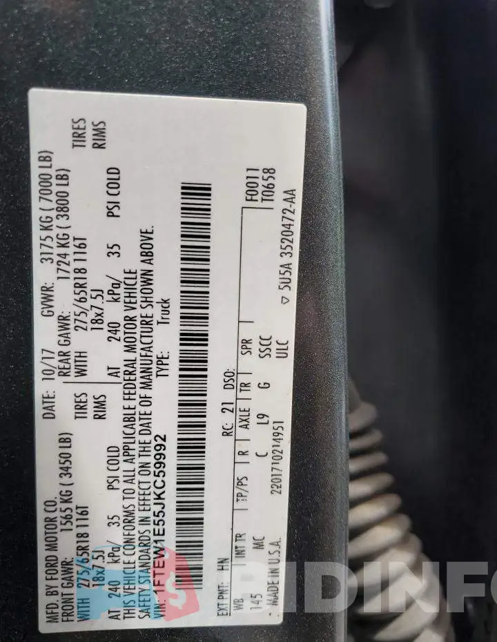 1FTEW1E55JKC59992 Photo# 12