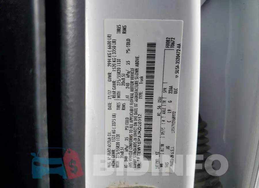 1FTEW1EP9JKD20312 Photo# 12