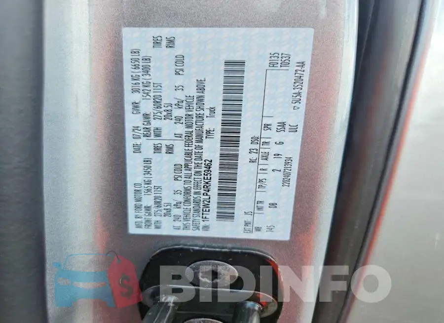 1FTEW2LP4RKE59462 Photo# 12