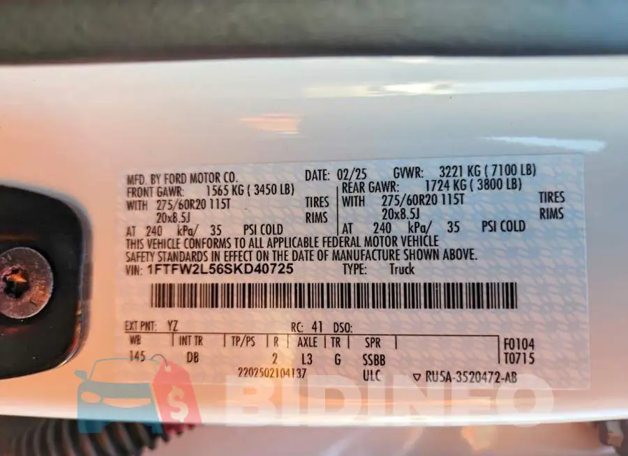 1FTFW2L56SKD40725 Photo# 12