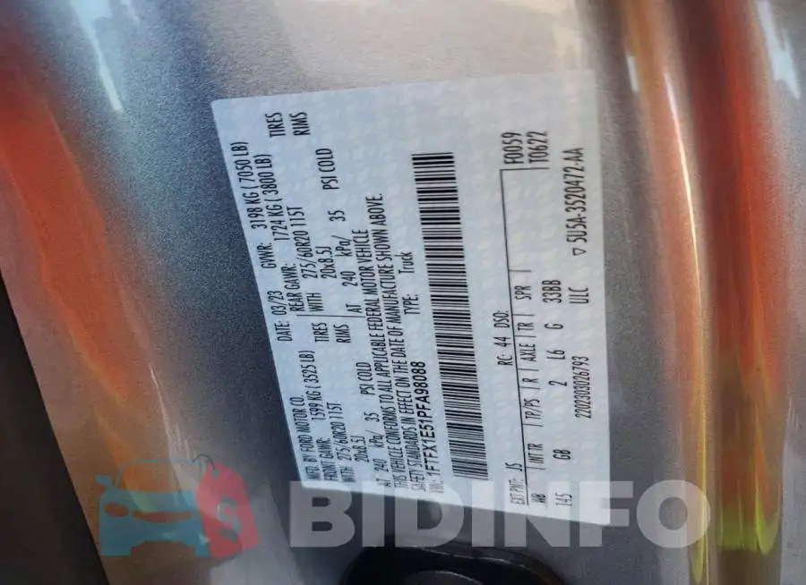 1FTFX1E51PFA98088 Photo# 12