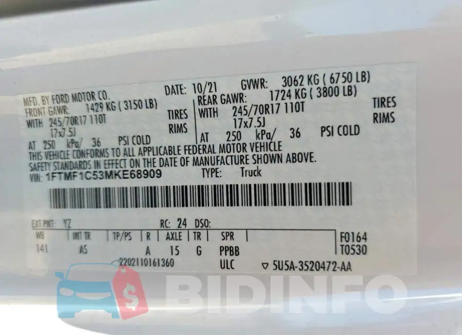 1FTMF1C53MKE68909 Photo# 12