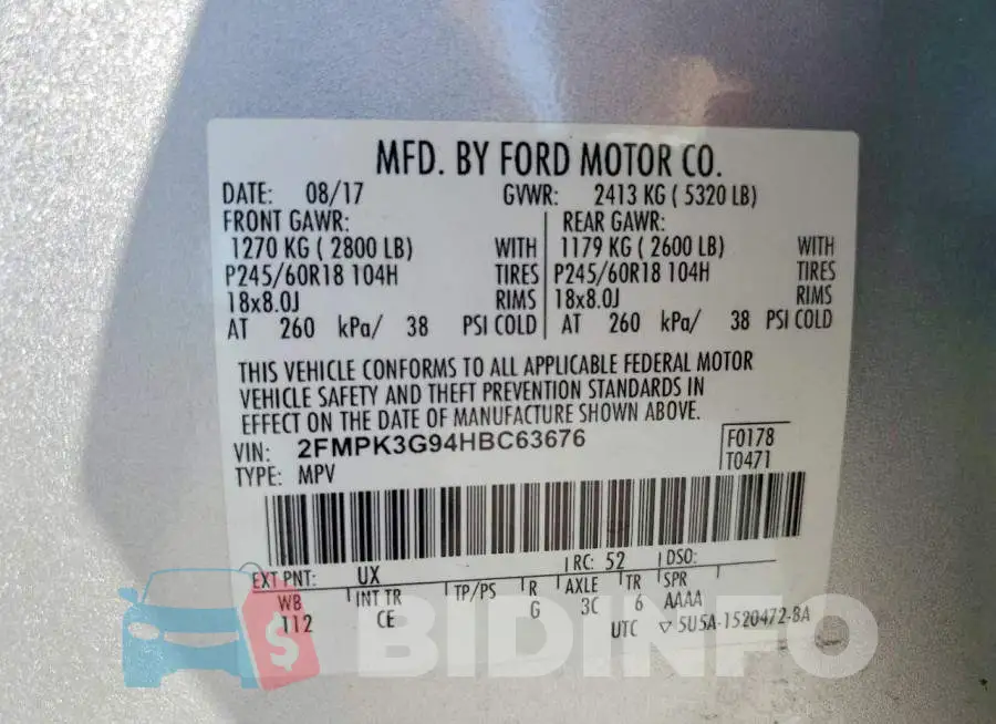 2FMPK3G94HBC63676 Photo# 13
