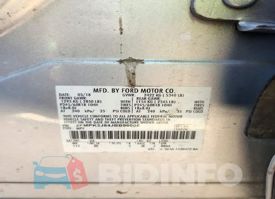 2FMPK3J84JBB96096 Photo# 13