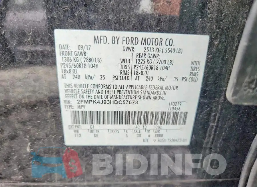 2FMPK4J93HBC57673 Photo# 13