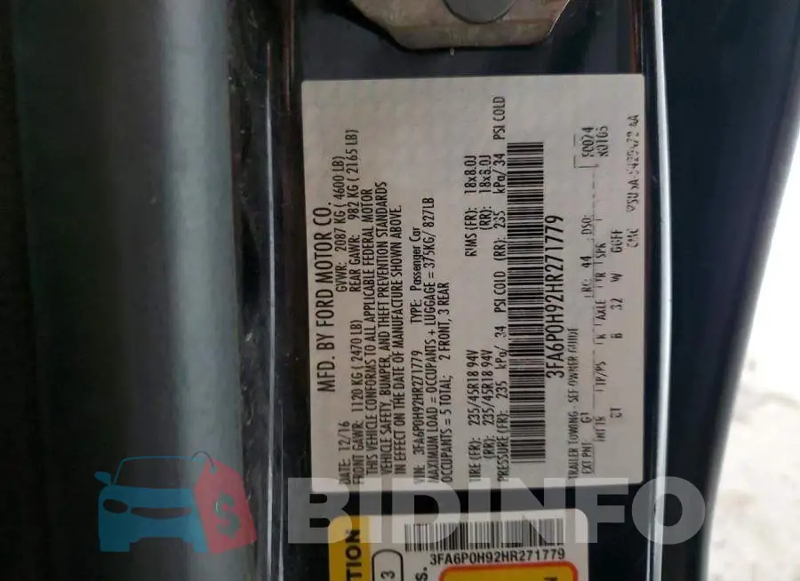 3FA6P0H92HR271779 Photo# 12