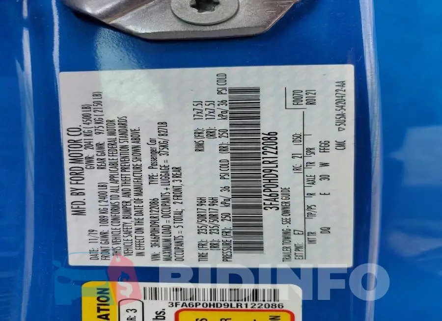 3FA6P0HD9LR122086 Photo# 12