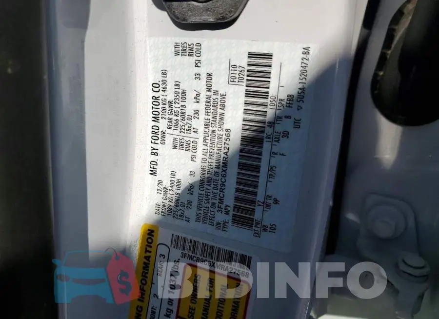3FMCR9C6XMRA27568 Photo# 13