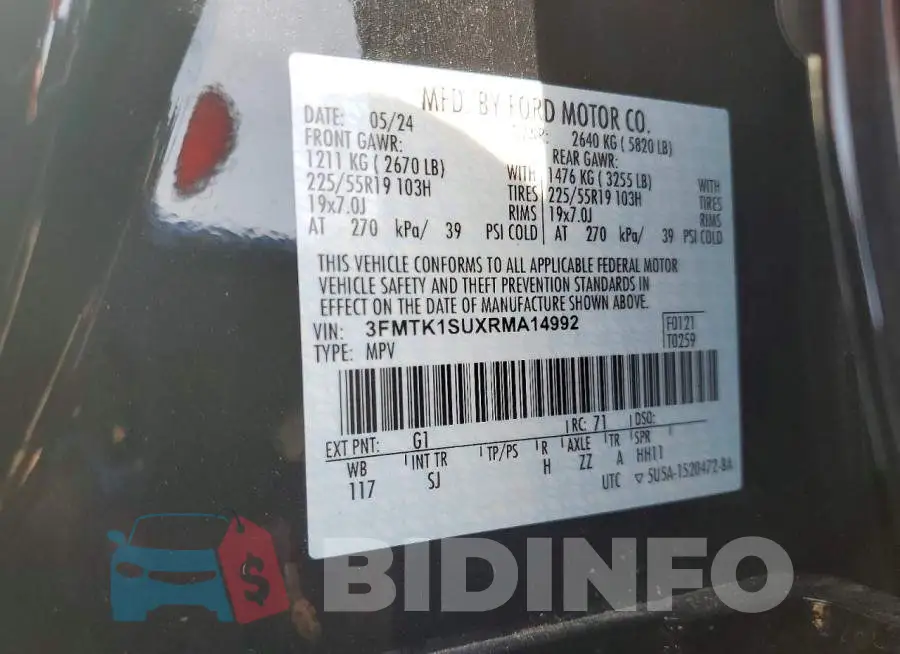 3FMTK1SUXRMA14992 Photo# 13