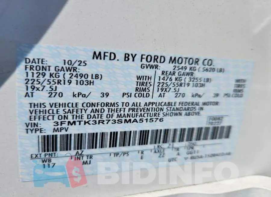 3FMTK3R73SMA51576 Photo# 13