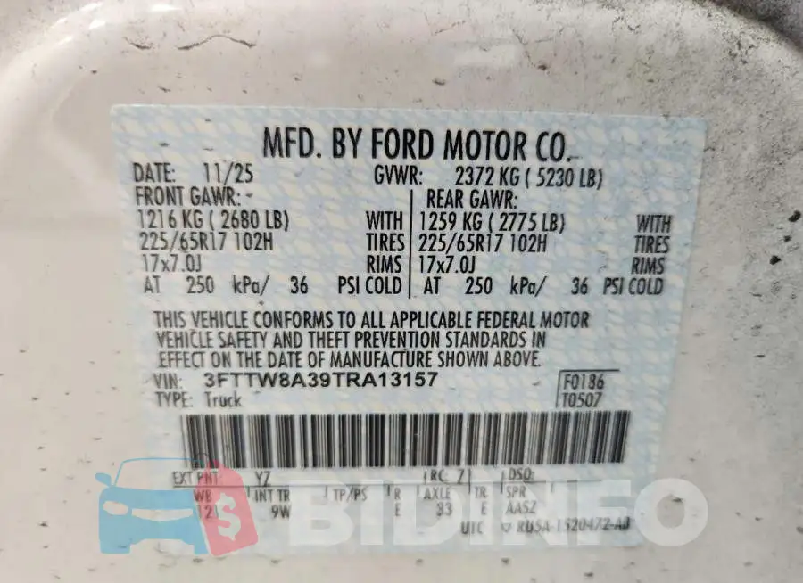 3FTTW8A39TRA13157 Photo# 12