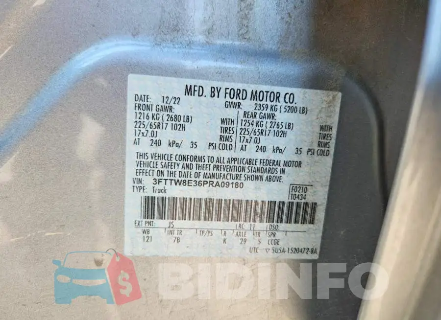 3FTTW8E36PRA09180 Photo# 14
