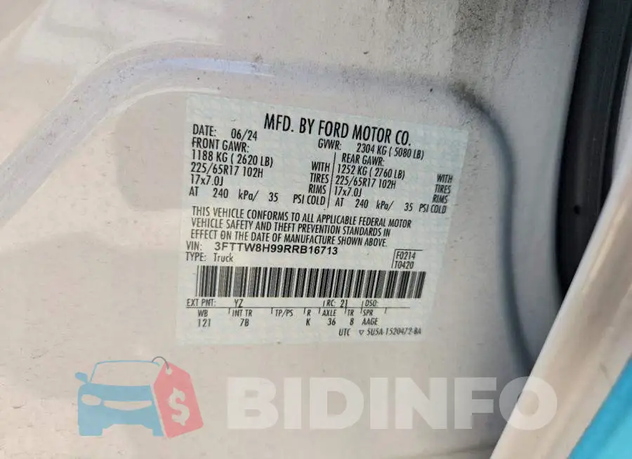 3FTTW8H99RRB16713 Photo# 13