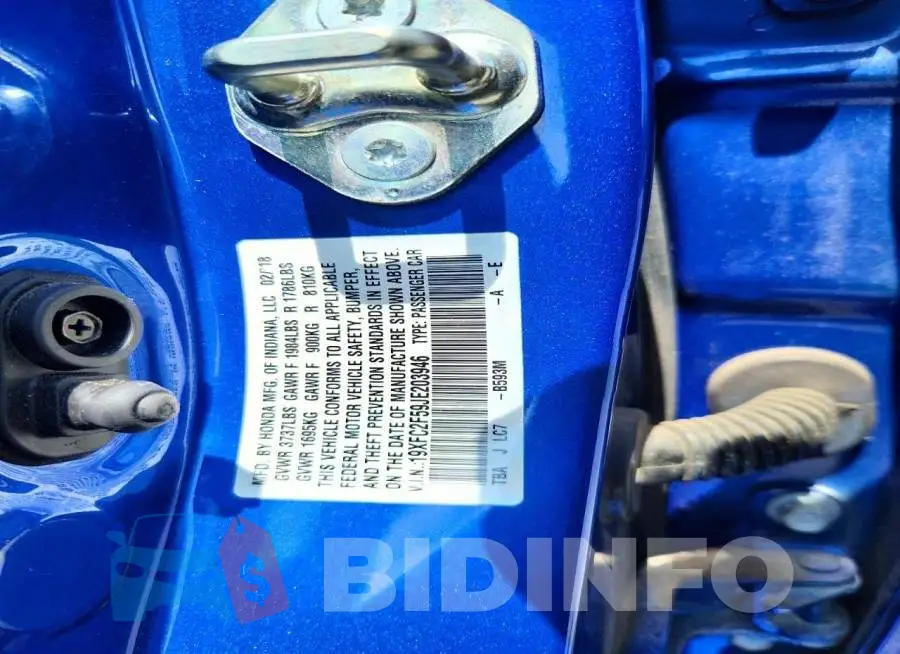 19XFC2F59JE203946 Photo# 12