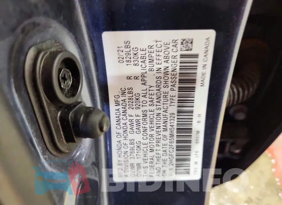 2HGFC2F65MH541329 Photo# 12