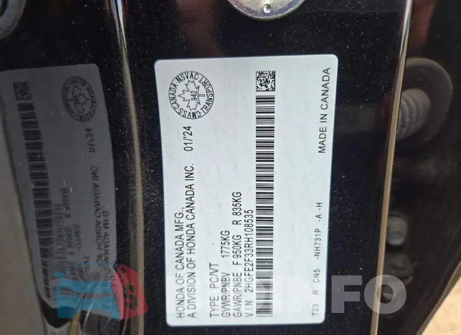2HGFE2F33RH108535 Photo# 12