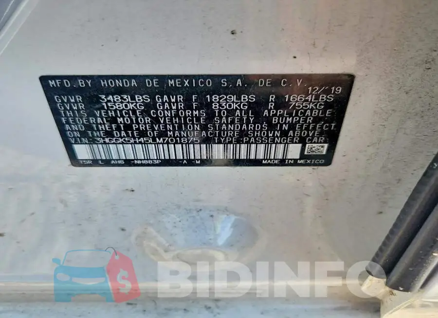 3HGGK5H45LM701875 Photo# 12