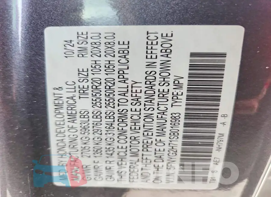 5FNYG2H71SB016983 Photo# 14