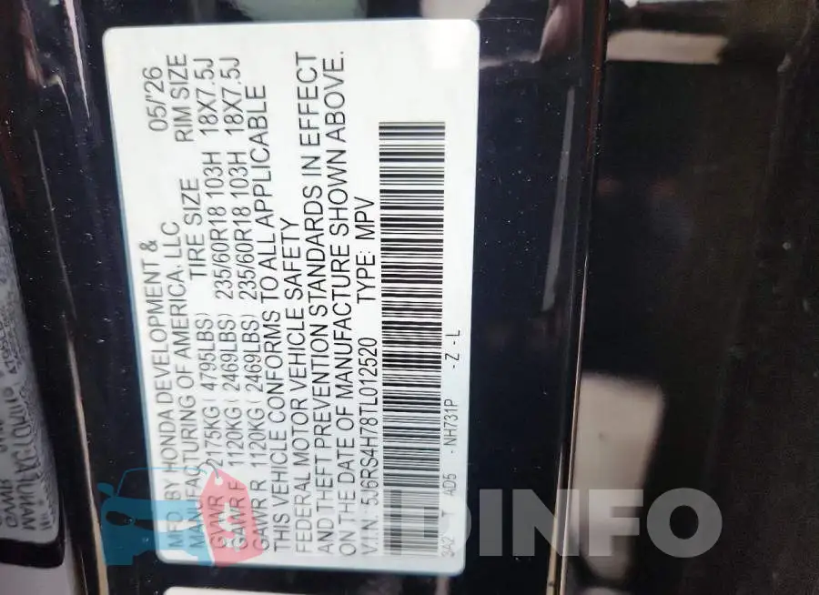 5J6RS4H78TL012520 Photo# 13