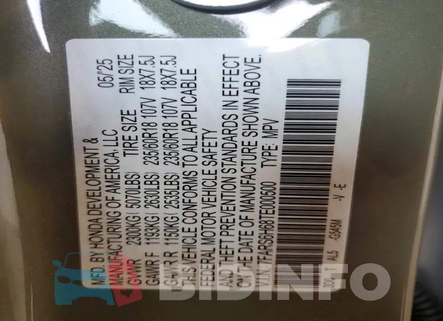 7FARS6H68TE000500 Photo# 14