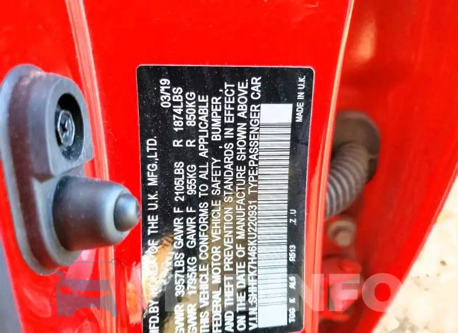 SHHFK7H46KU220931 Photo# 12