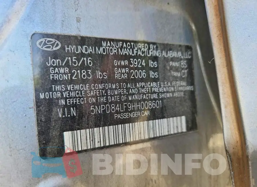 5NPD84LF9HH008601 Photo# 12