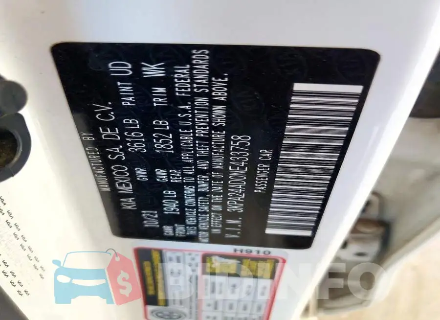 3KPA24AD0NE433758 Photo# 12