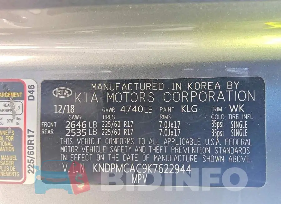 KNDPMCAC9K7622944 Photo# 12