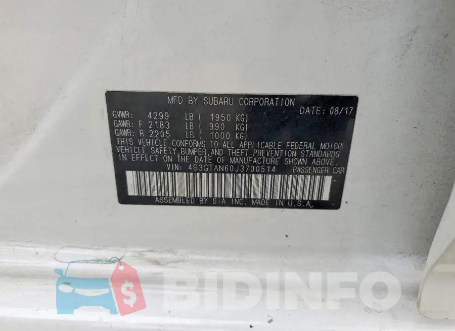 4S3GTAN60J3700514 Photo# 14