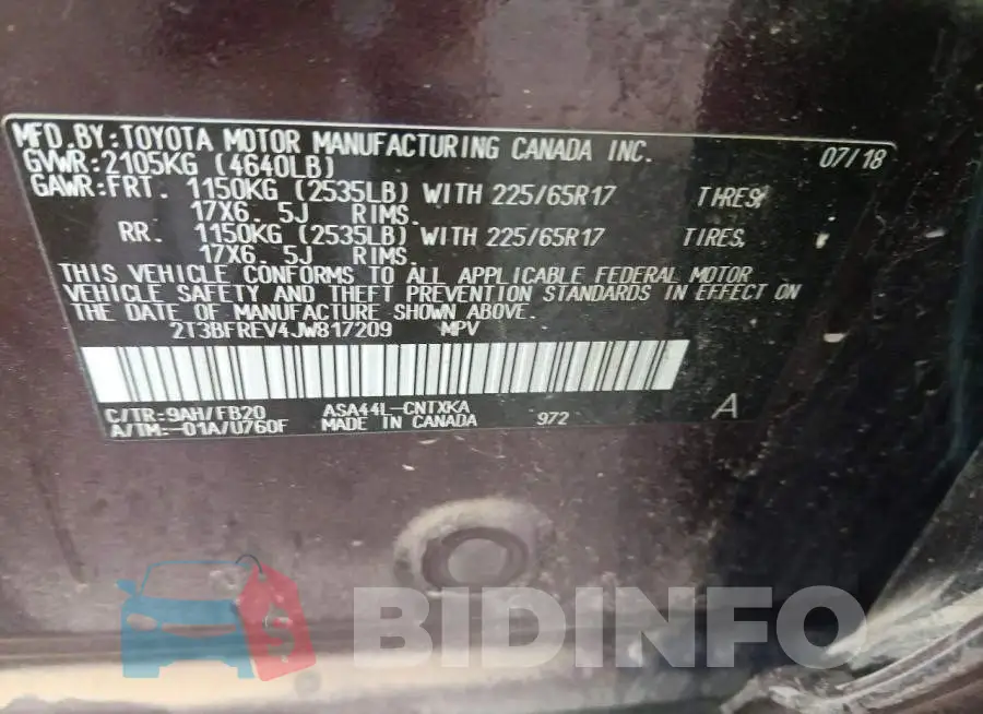 2T3BFREV4JW817209 Photo# 12