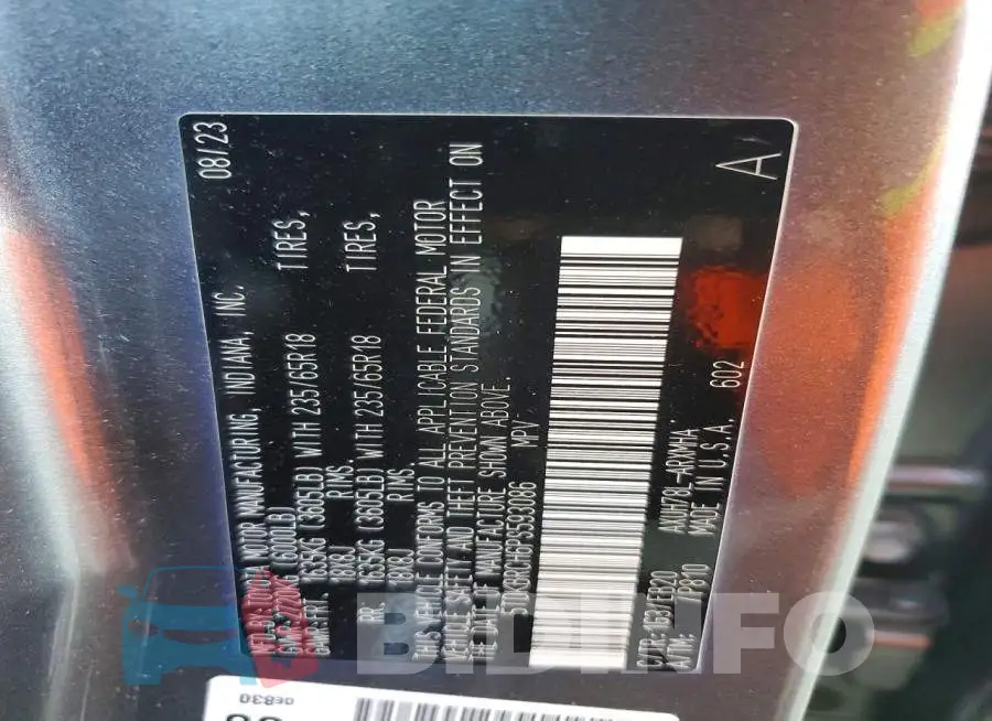 5TDKBRCH6PS593086 Photo# 13