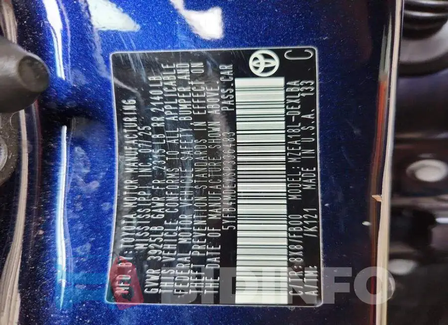 5YFB4MDEXSP336483 Photo# 12